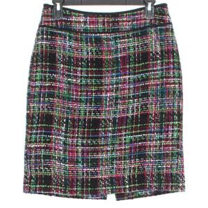 Talbots Skirt Wool Tweed Pencil Preppy Academia Professional Colorful Plaid 6P